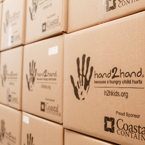 Hand 2 Hand boxes packed at packing event